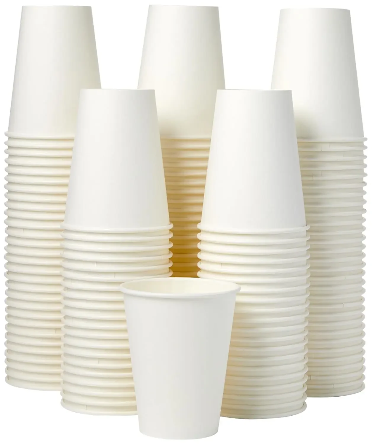 

Disposable Coffee Cups, 12 ounces, Paper, 1000 Count (Pack of 1), White