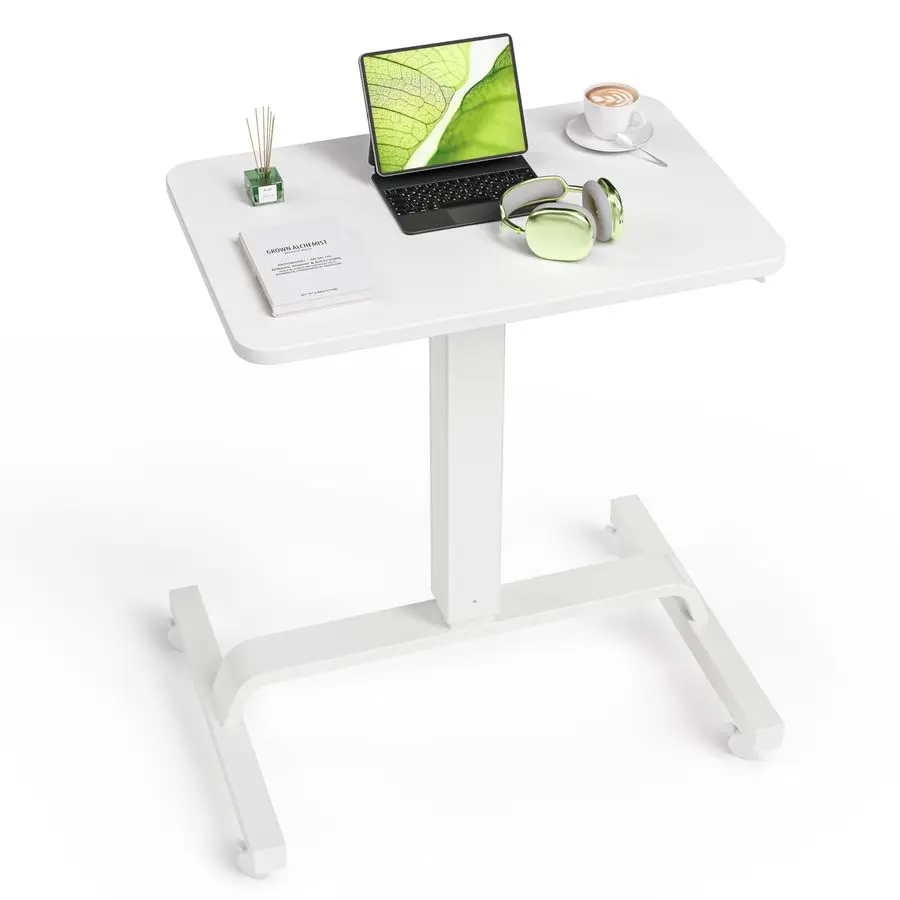 

Height Adjustable Mobile Standing Desk with 360 Swivel Casters, 2945 Pneumatic Rolling Desk on Wheels, Perfect for Home Office,