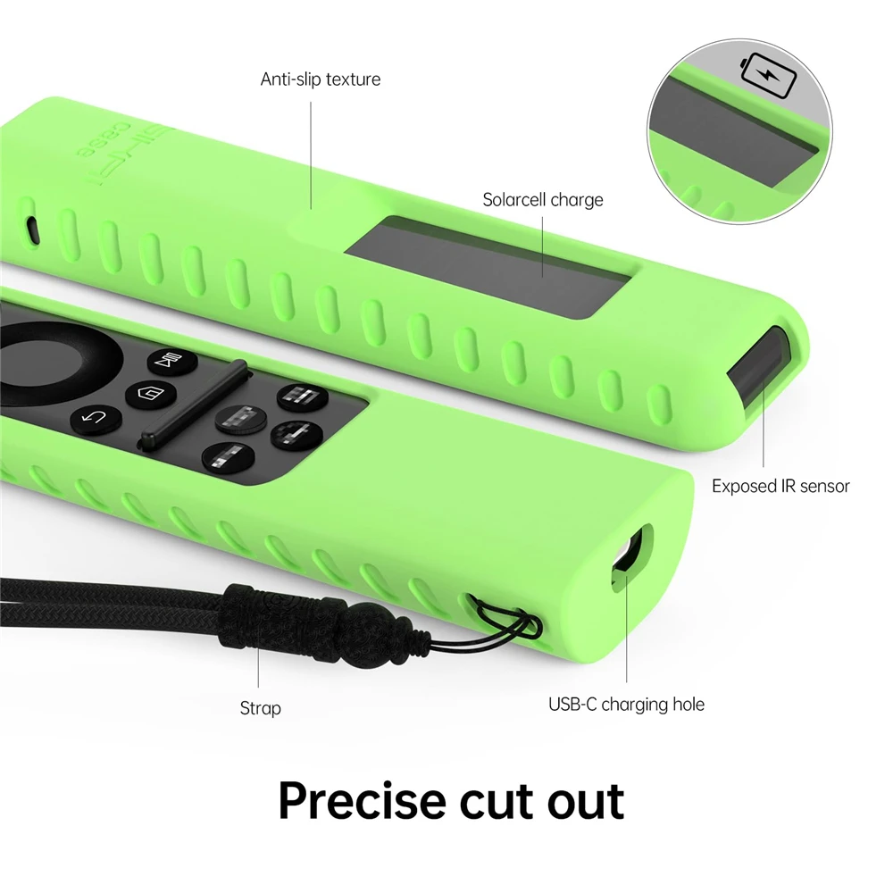 

TV Remote Silicone Case Cover For Samsung SolarCell 2023 TM2360E BN59-01432A TM2361E BN59-01439A Anit-Lost With Lanyard