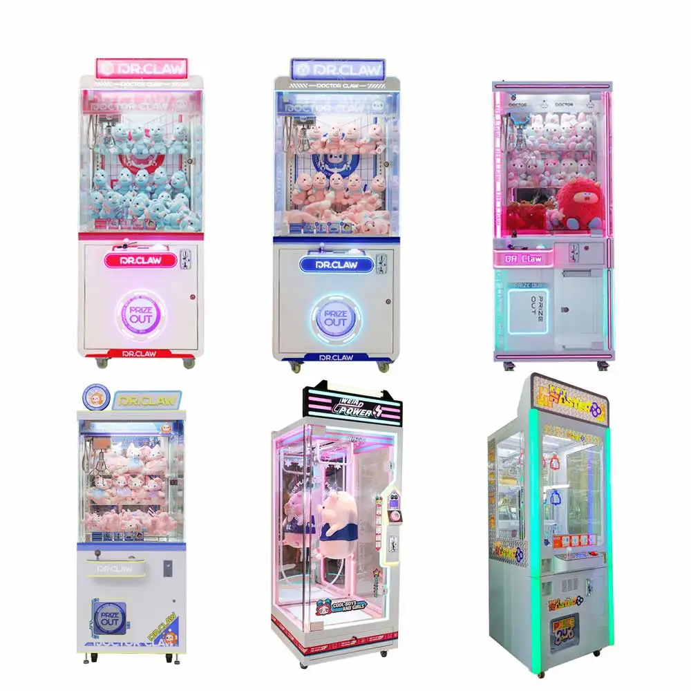 Factory Wholesale Claw Crane Machine Coin Operated Catch Plush Doll Wooden Box Fun Crane machine Gift Vending Machine