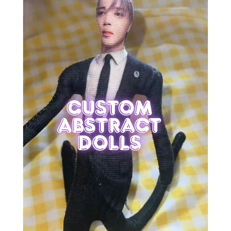 

Custom Abstract Strip Printed Doll, Poseable Wire Figurine, DIY Photo Portrait Toy, Novelty Desk Fun Gift for Friends & Couples
