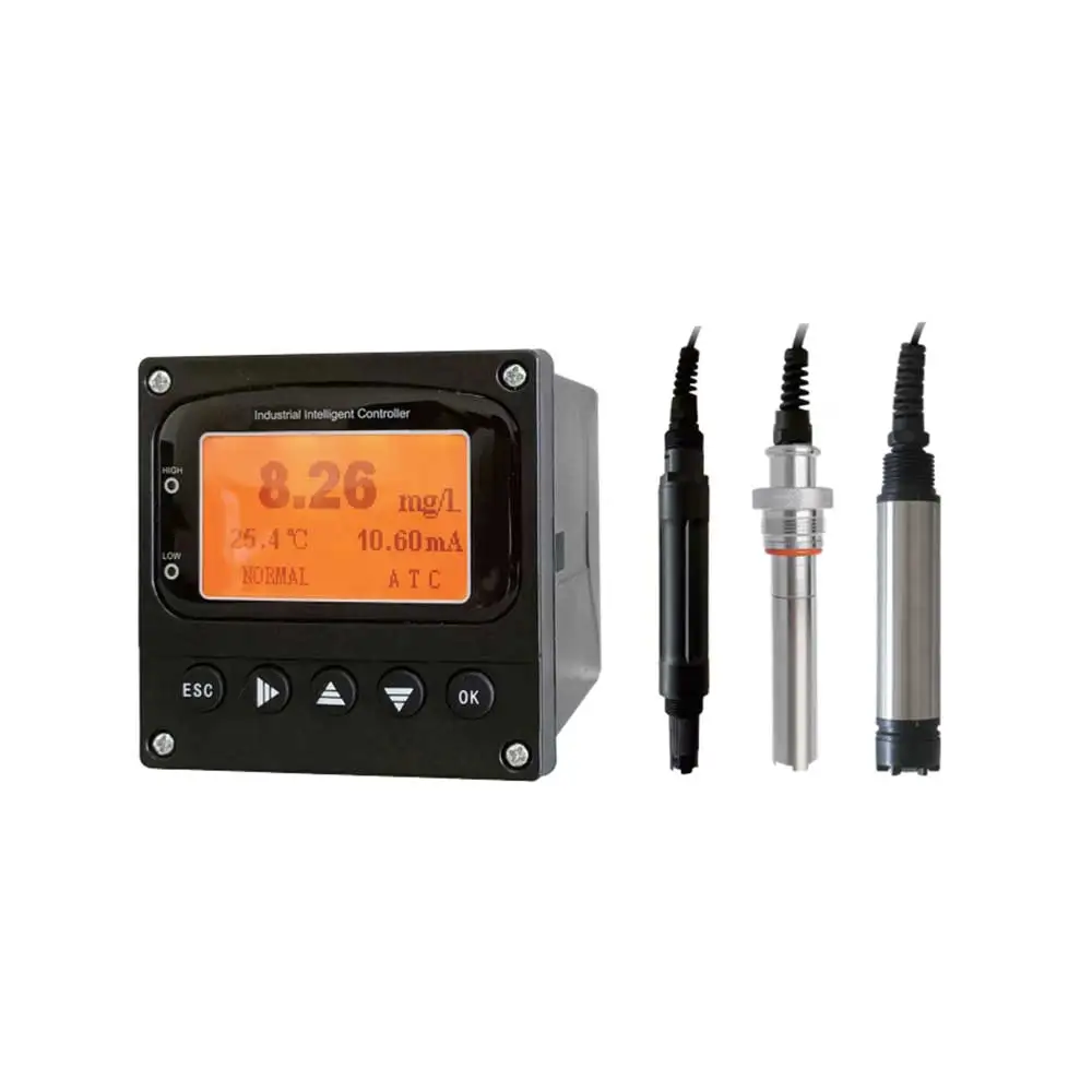 Touchscreen Dissolved Oxygen Analyzer rs485 4-20mA optical digital industry water quality din rail mount DO transmitter