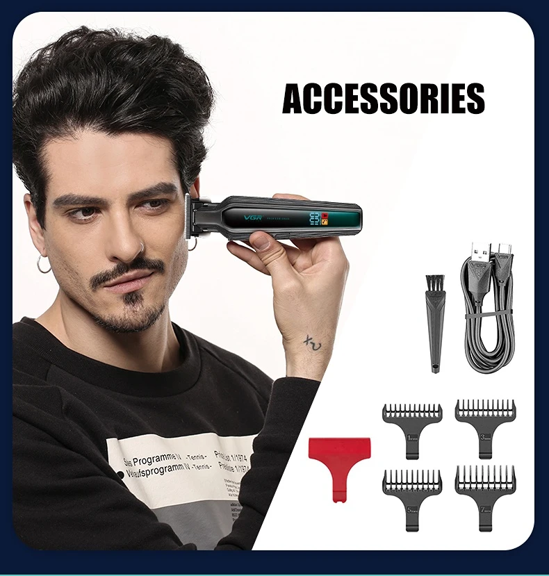 VGR Hair Trimmer Professional Hair Clipper Rechargeable Clipper Adjustable Hair Cutting Machine Electric Clipper for Men V-930 image 2