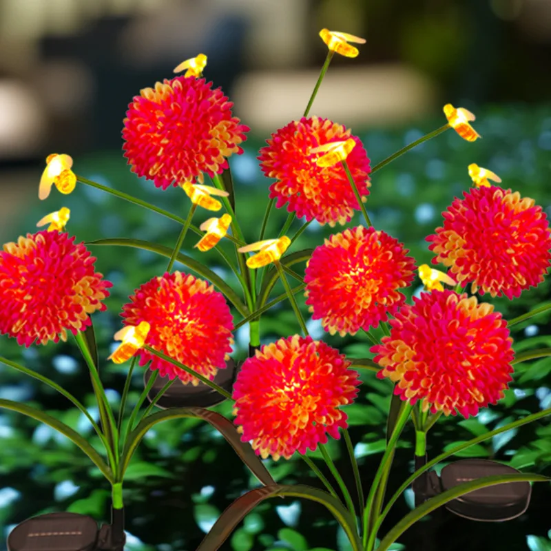 Solar Powered Garden Lights Honeycomb Flowers Bee Lights LED Lawn Light Outdoor Garden Decor Perfect for Yard