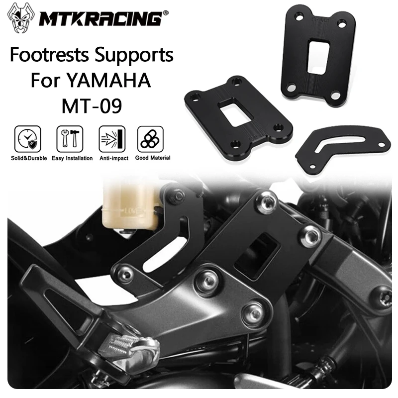 

MTKRACING Footrests Supports For YAMAHA MT-09 2021-2024 Motorcycle Accessories Foot Nail Kit Passenger Foot Pedal Support Kit