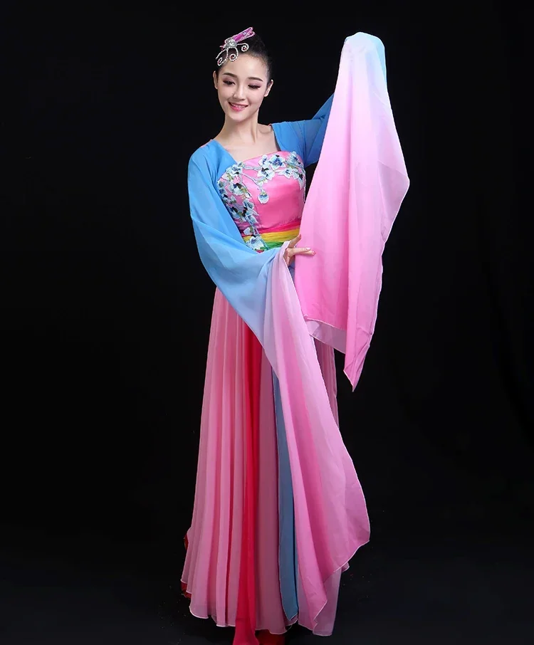 Tradycyjny chiński kostium do tańca klasycznego dla kobiet z rękawem wodnym Hanfu National Yangko Dance Wear National Fan Dance Outfit