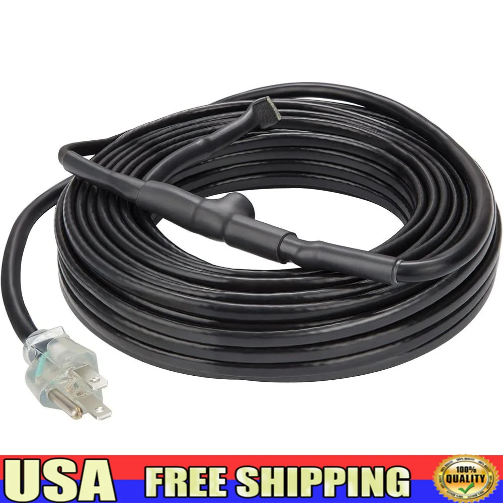 

Защита от замерзания трубы нагревательного кабеля длиной 60 футов с термостатом, прочный ETL CSA, быстрая установка в списке