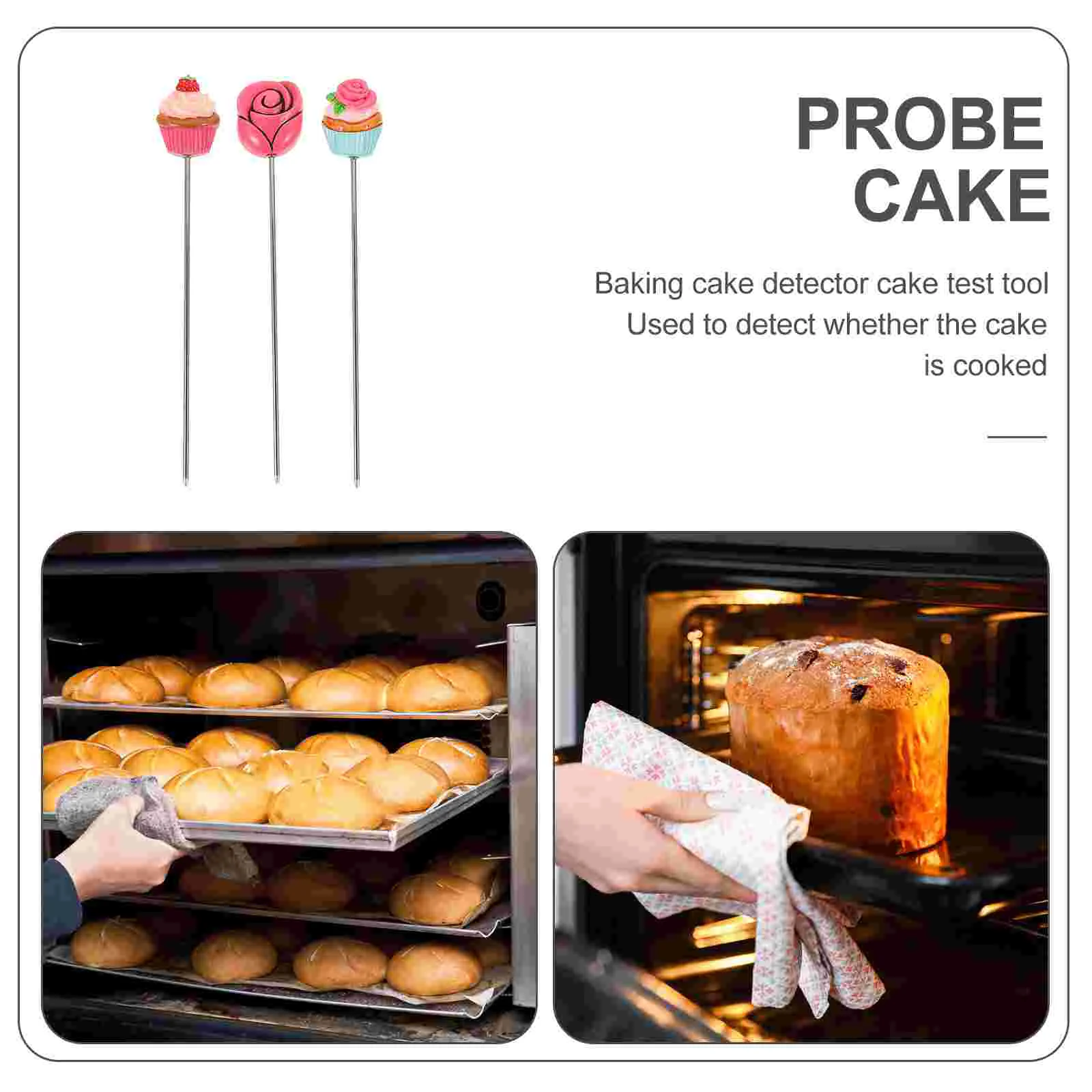 3 Pcs Cake Testing Pin Baking Testers Household Probe Skewer DIY Tool Needle Detection