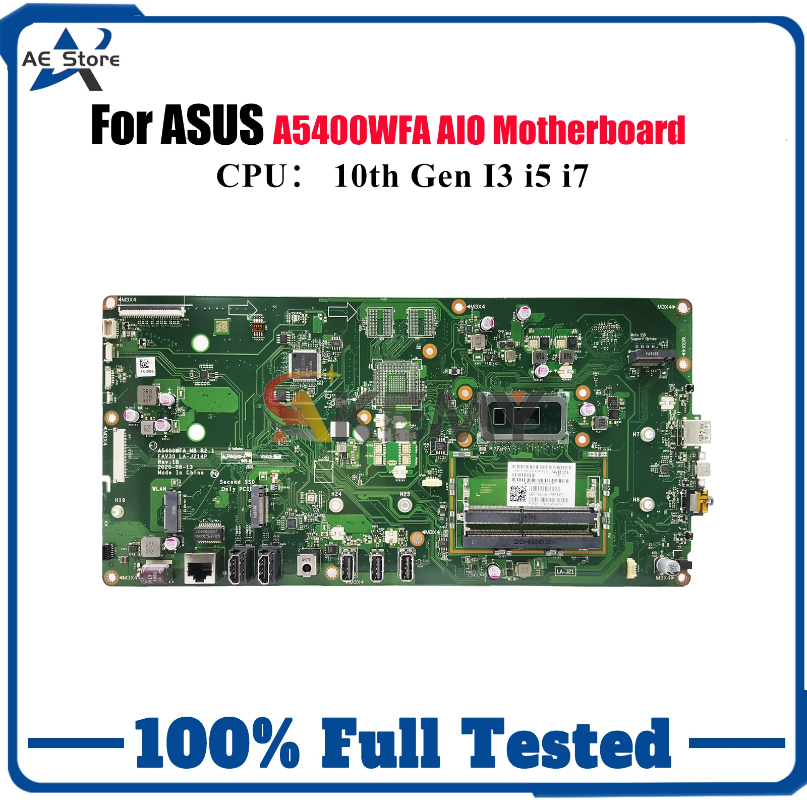 

A5400WFA Laptop Motherboard For ASUS VivoBook A5400WF A5400WFA Notebook Mainboard With 10th Gen I3 i5 i7 100% tests OK fast ship