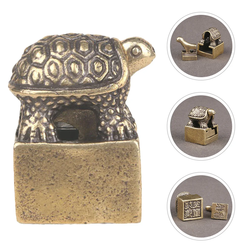 

Retro Tortoise Stamper Brass Turtle Vintage Desktop Decor Small Tortoise Statue Home Office Decoration Craft