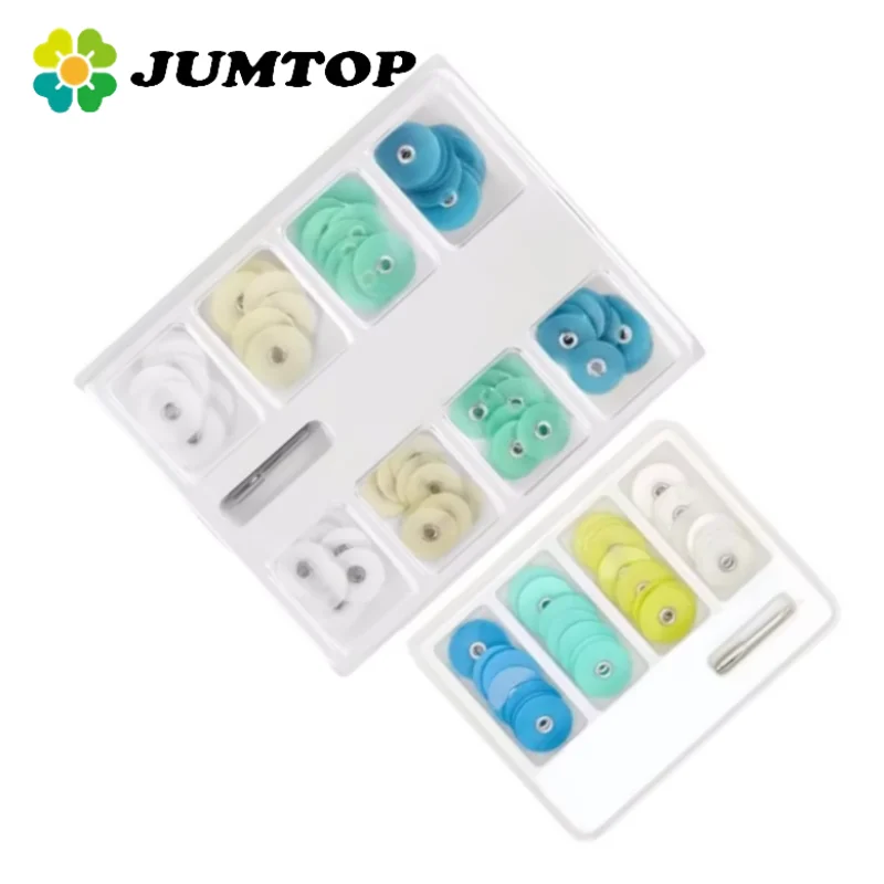 

JUMTOP 40 шт./80 шт. диски для полировки зубов, уменьшение брутто, контурная оправка в полоску, одноразовые полировальные диски