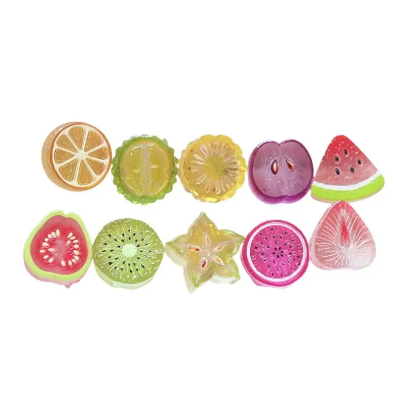 10 Stück Mini Kawaii Niedliche Wassermelonen-Frucht-Cabochons mit flacher Rückseite für Scrapbooking, DIY-Party-Haarnadel-Accessoires, Heimdekoration, Bastelzubehör – Detail 7