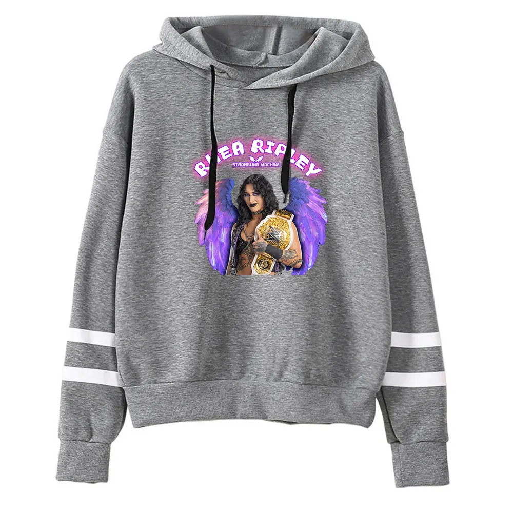 Rhea Ripley Merch Hoodies Taschenloses Sweatshirt mit Barrenärmeln, Freizeitkleidung für den Alltag