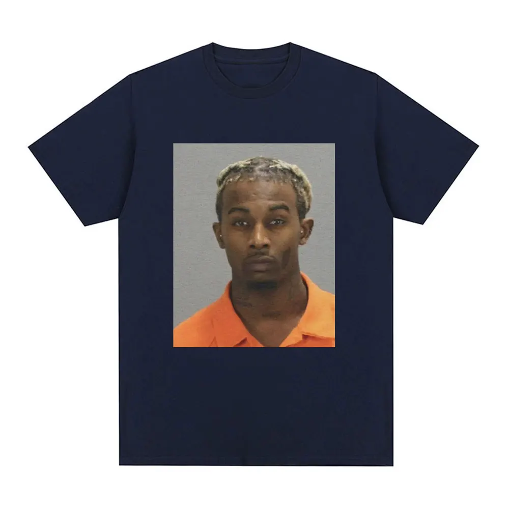 Rapper Playboi Carti Mugshot Graphic T-shirt Men Fashion Vintage Hip Hop T Shirts Casual Cotton Short Sleeve Oversized T-Shirts