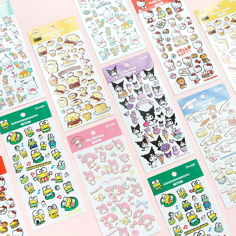 

Hello Kitty Kawaii Kuromi My Melody мультфильм водостойкая наклейка Sanrioed аниме девушка сердце Милая Рука учетная запись материал Diy Наклейка s