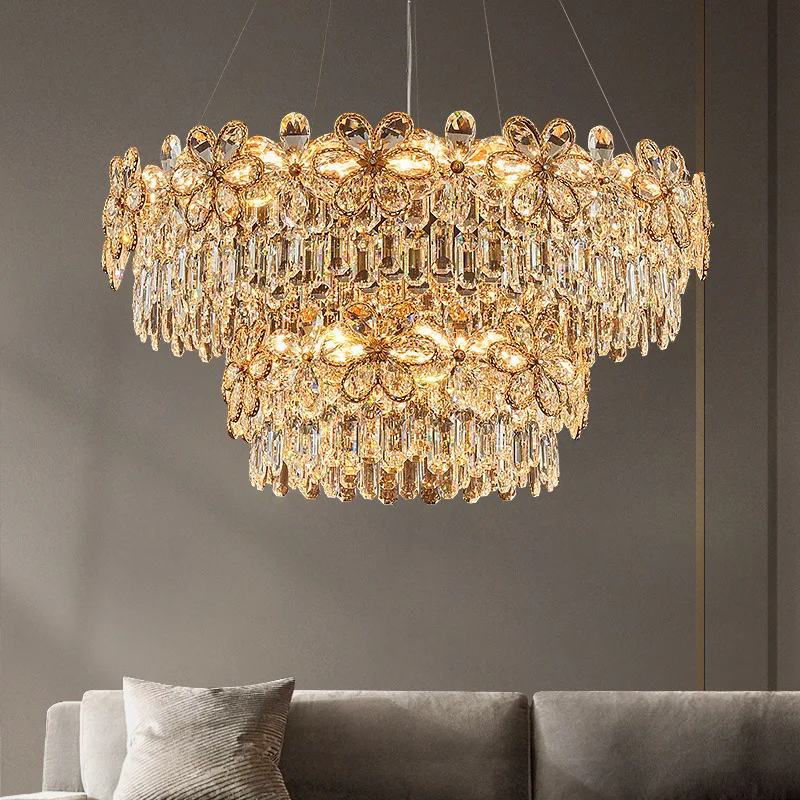 

Post-modern French living room new European bedroom crystal chandelier