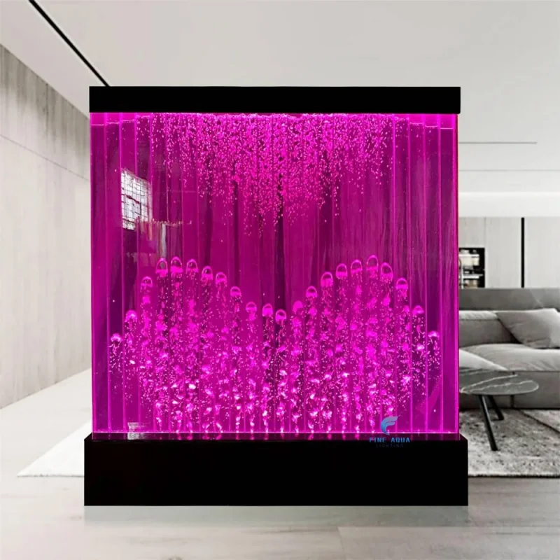 custom.Customized Modern Luxury Restaurant Fountain Acrylic LED Bubble Wall Panel Movable Screen & Room Divider