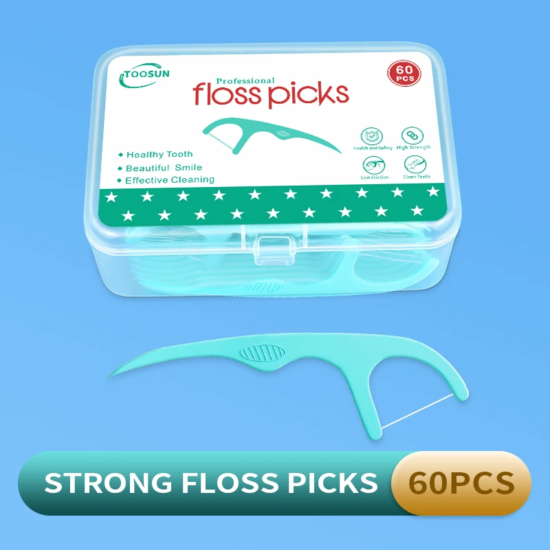 60/300/600pcs Flavor Dental Floss Sticks Minty Toothpicks With Thread Dental Flosser Picks Clean Between Teeth Oral Hygiene Care