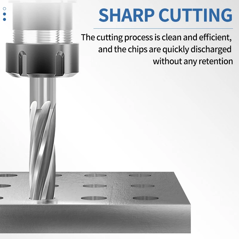Alesatore per macchina in metallo duro UFS TAP 1.91-3.82 Due posti decimali Flauto a spirale Tolleranza non rivestita Mandrino Taglierina per metallo CNC