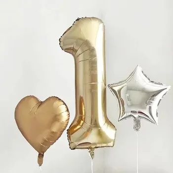 플래티넘 컬러 0-9 숫자 풍선 라이트 골드 피규어 헬륨 공, 생일 웨딩 파티 장식, 베이비 샤워 장식, 40 인치 