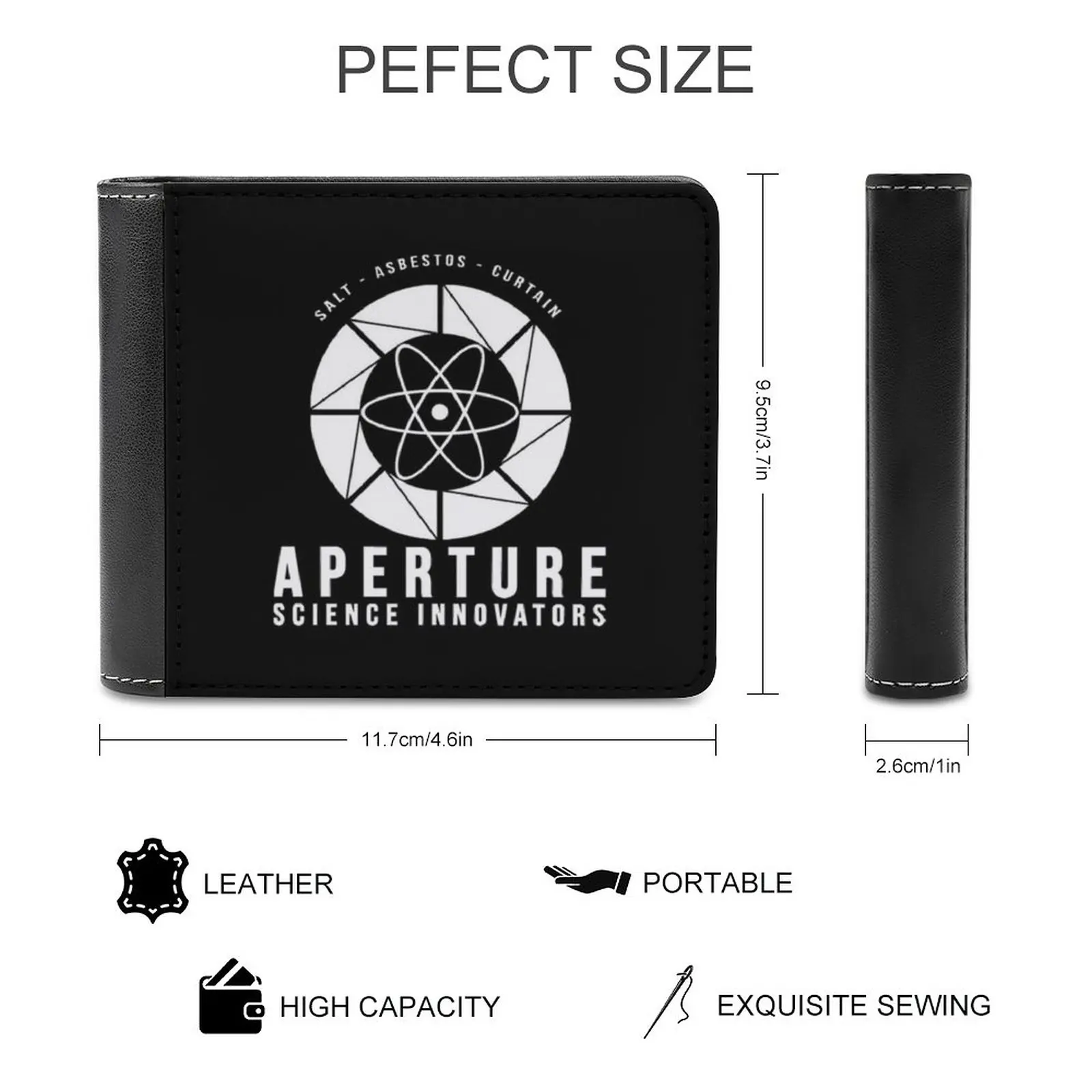 Portal Aperture Science Men's Wallet Purses Wallets New Design Dollar Price Top Men Leather Wallet Portal Aperture Science