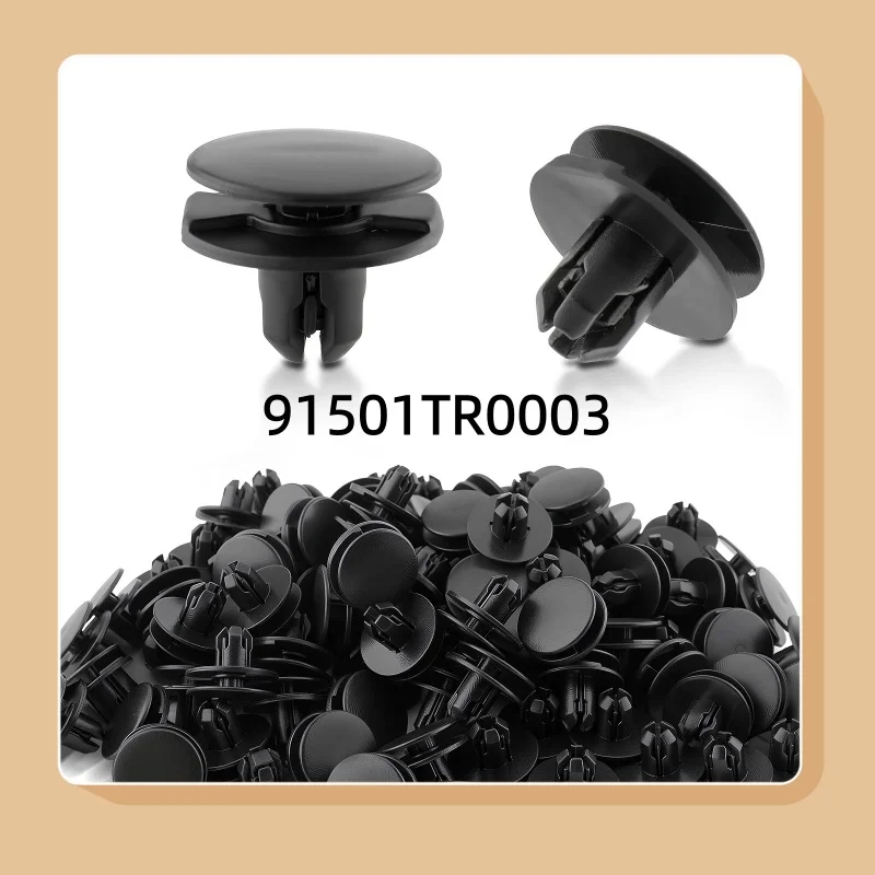 

100Pcs car auto fasteners Splash Shield Retainer Mounting Push-Type Clips for Honda Civic CR-V 91501-TR0-003 91501TR0003