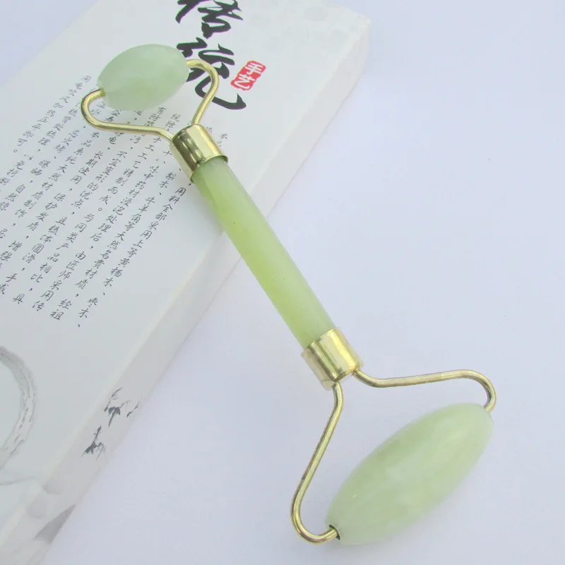 Dropshipping Natural Jade Stone Massage Roller Guasha Scraper Face Massager Facical Massage Face-lifting detox beauty equipment