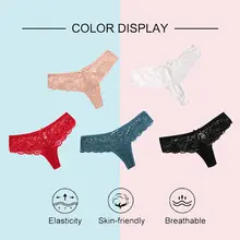 3 Pack Women Lace Thongs #2