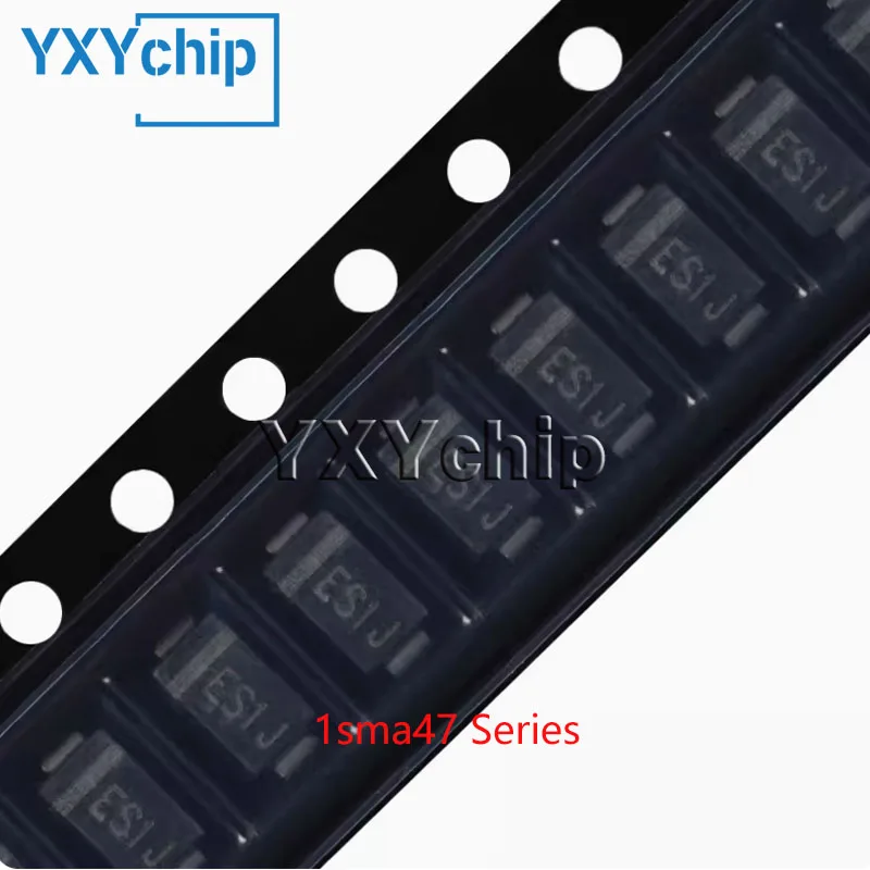 50pcs 1w Smd Zener Diode Sma Do-214ac 3.3v 3.6v 3.9v 4.3v 4.7v 5.1v 5.6v 6.2v 6.8v 7.5v 8.2v 9.1v 10v 11v 12v 1sma47 Series