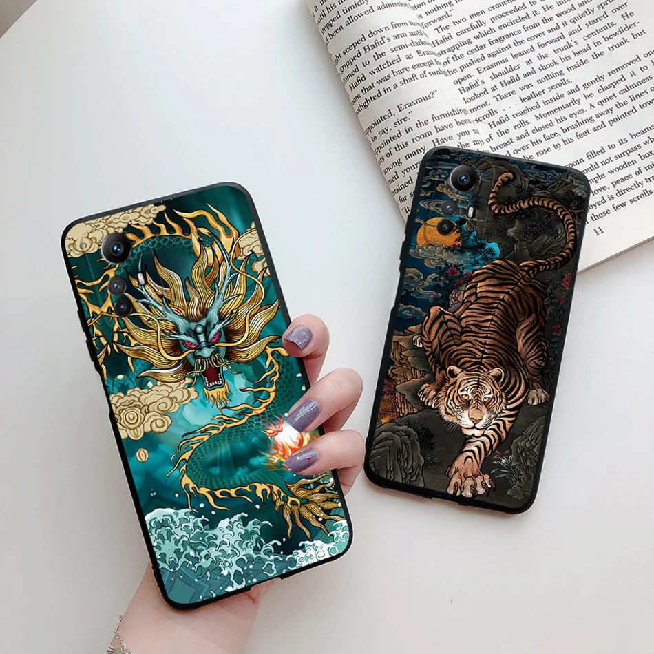 Cover for Xiaomi Redmi Note 12S Case 6.43\'\' Soft Black Dragon Bumper Cool Fashion TPU Coque for Redmi Note 12s Note12s 12 S 2023