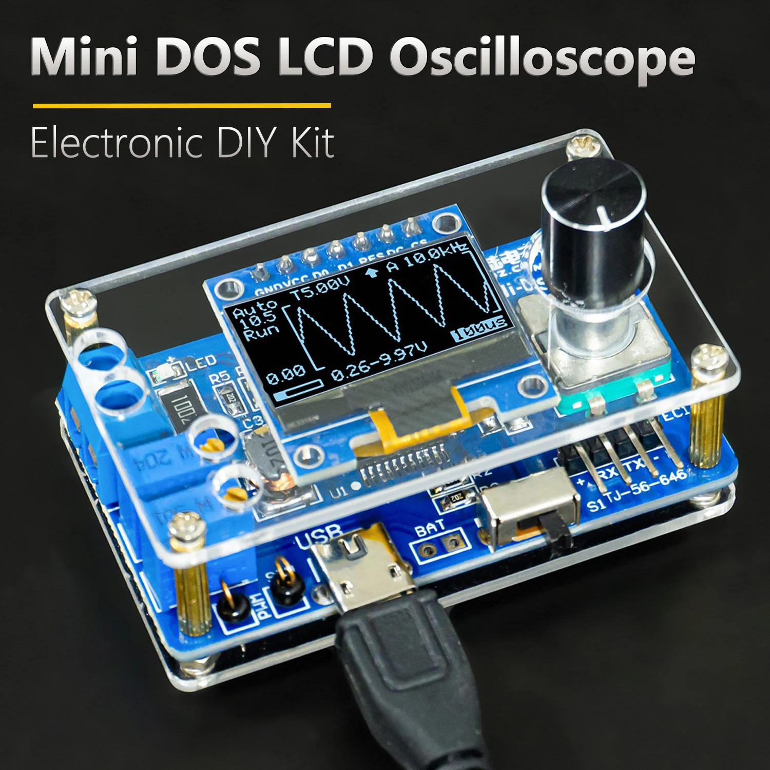 Mini Kit de osciloscopio DOS LCD STC8K8A microcontrolador práctica de soldadura electrónica haciendo piezas sueltas