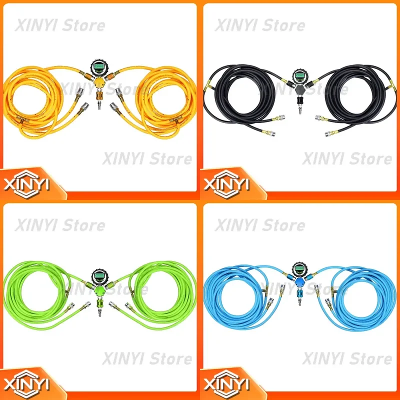 for Offroad 4x4 4 Tire Inflate Inflation Deflation System Kit With Digital Gauge 4 Way air Hose Tire Inflation Deflation Sets