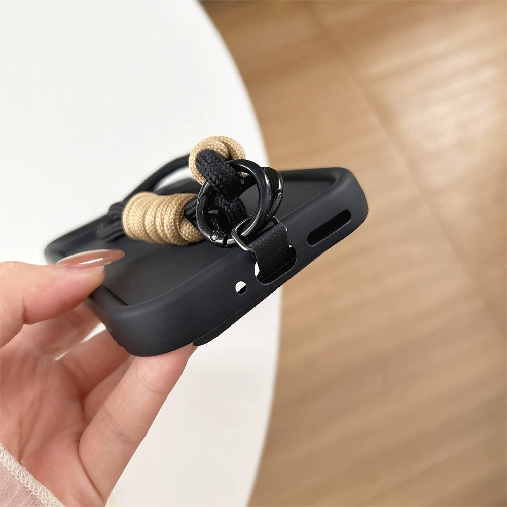 الفاخرة ثلاثية الأبعاد الحب القلب الحبل جراب هاتف لجوجل بكسل 7 8 9 برو XL 8A سلسلة المعصم حزام اليد للصدمات لينة بولي TPU غطاء وقائي