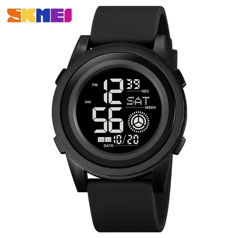 SKMEI-Reloj militar para hombre, cronómetro con luz trasera, resistente al agua, fecha, cuenta atrás, deportivo, 2082