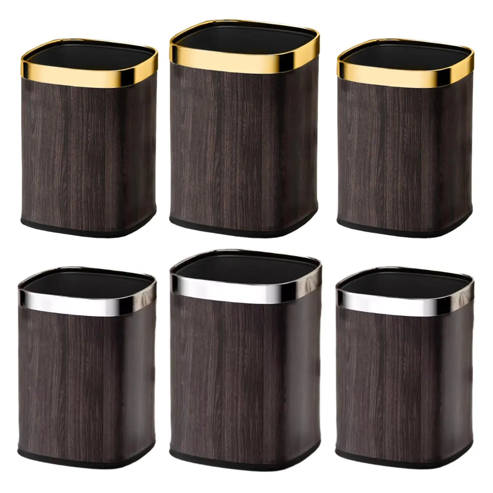 

Open Top Trash Can Rubbish Can Garbage Bin without Lid Rustic Portable Waste Can for Dining Room Hotel Office Restroom Home