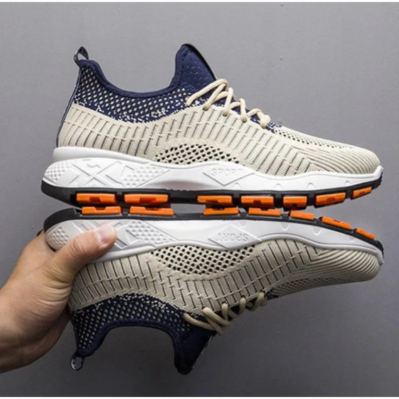 2024 Men New Trendy Sneakers Fashionable Breathable Outdoor Running Shoes Thick Sole Elevated Casual Luxury Sports Shoes Korean