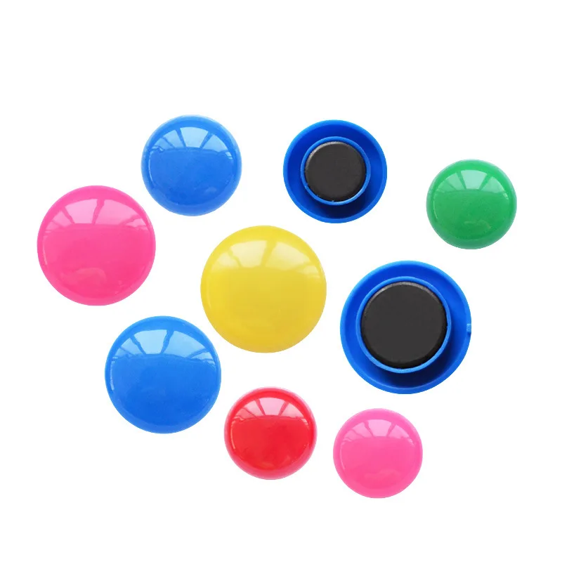 10pcs Colorful 30MM Hard Round Magnets 40MM Plastic Whiteboard Blackboard Magnetic Pins Office Magnet Buttons Magnetic Stickers