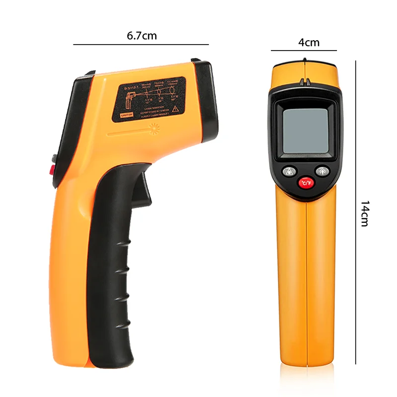 Digital Infrared Thermometer Handheld Pyrometer Gun -50~380°C C/F Non-Contact Thermometer Gun for Meat Buffalo Milk BBQ Cooking