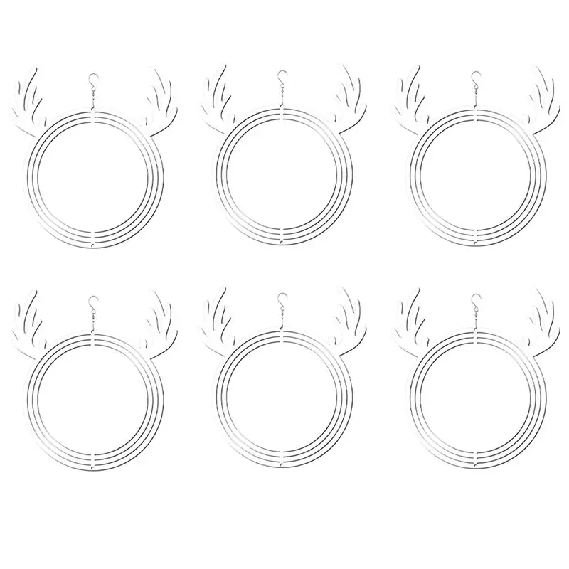 

ABDW-6 упаковок сублимационные ветряные блесны, заготовок, подвесные ветровые блесны, рождественский подарок, 8 дюймов, для рождественского украшения дома и сада