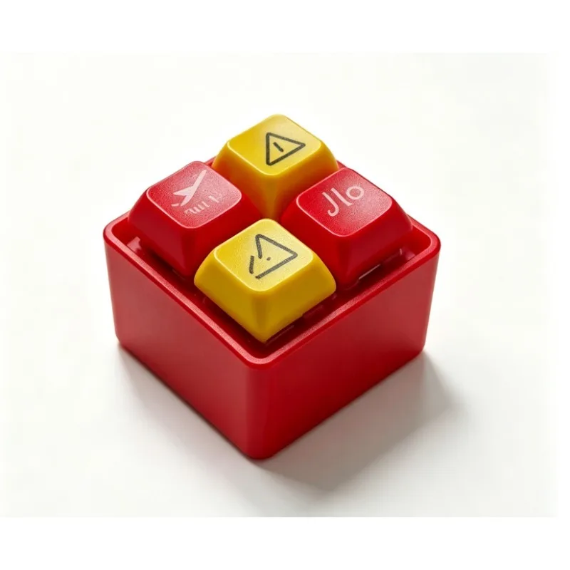 Flight Warning Sound Simulator 4 Keys Mechanical Keypad EGPWS Alert Sound Button Box For Aviation Flight Simulation Hobby