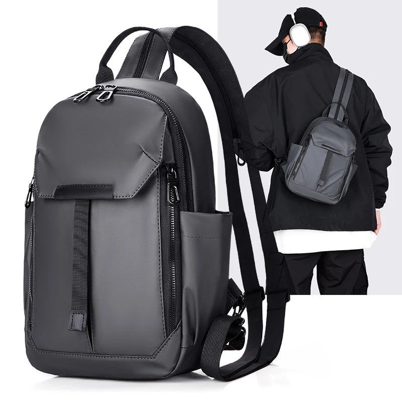 Lightweight Fashion Waterproof Chest Backpack for Men Casual Handbag Male Daily Outdoor Sling Bag for Urban Commuting Travel