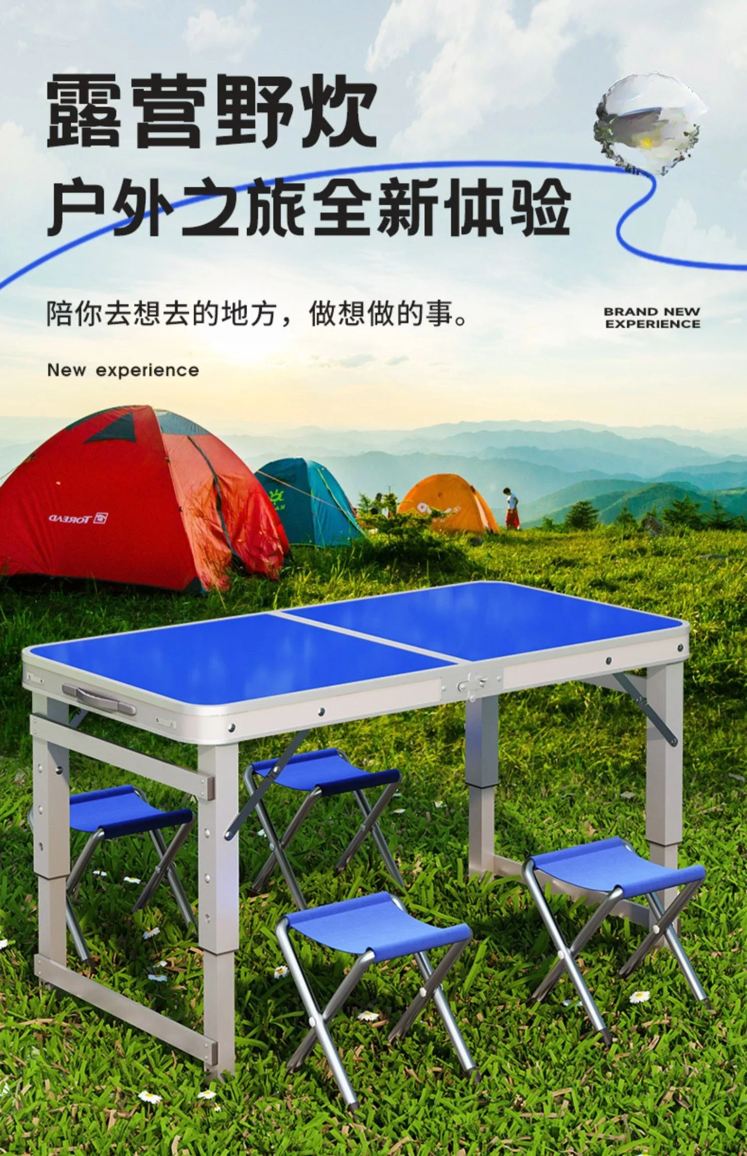 Folding Table Home Outdoor Night Market Stall Portable Promotion   Multifunctional Simple Small   Folding   andChair