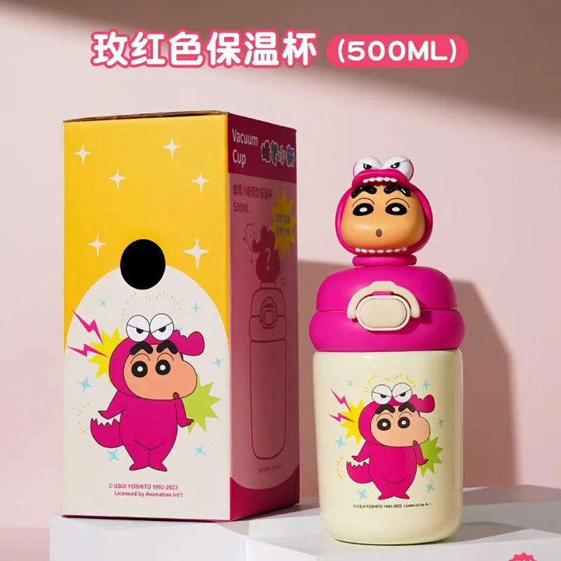 

Crayon Shin-Chan Thermos Mug Student School Travel Tumblers Stainless Steel Straw Cups 500ml Large Capacity Cartoon Water Cups