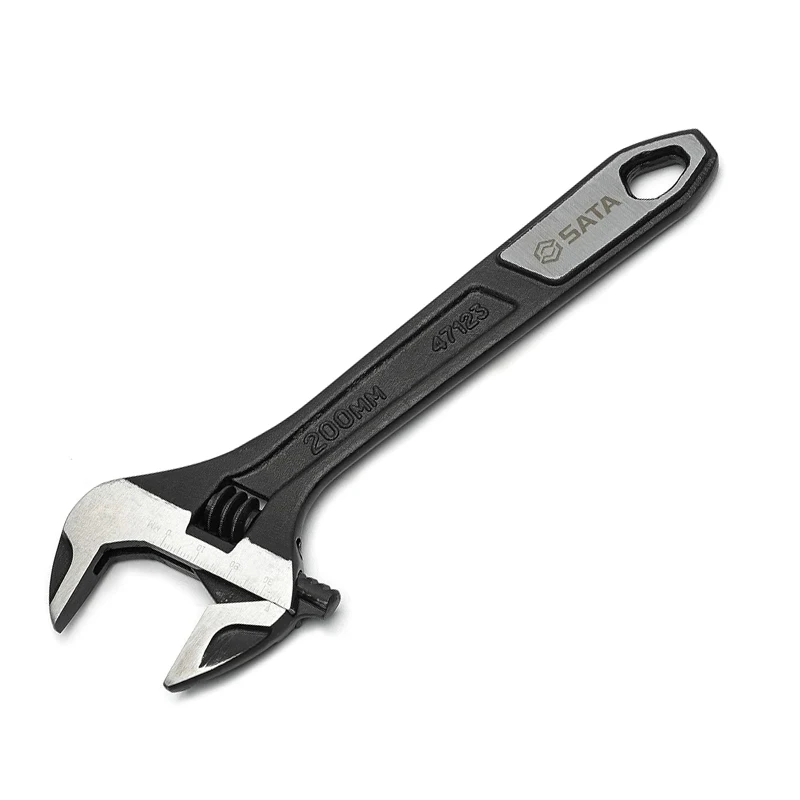 SATA 47123 Large Opening Adjustable Wrench High Quality Materials Exquisite Workmanship Simple Operation Improve Work Efficienc