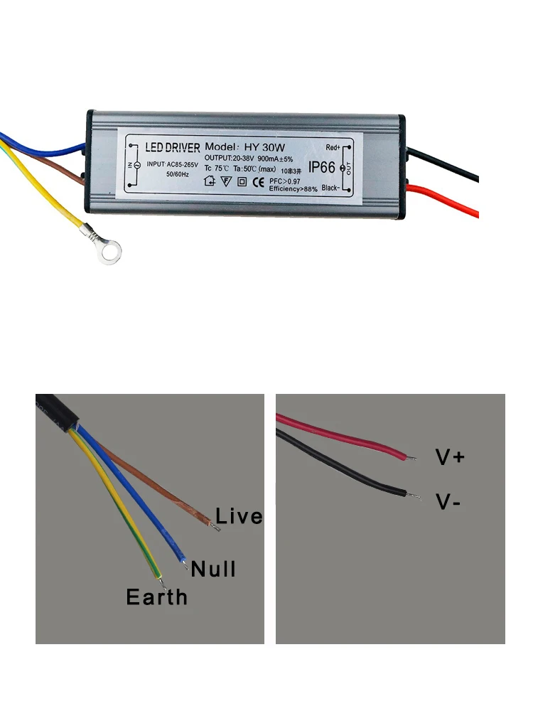 LED Driver 10W 20W 30W 50W 300mA/600MA/900MA/1500MA Power Supply Floodlight LED Driver Light Transformer IP66 Waterproof Adapter