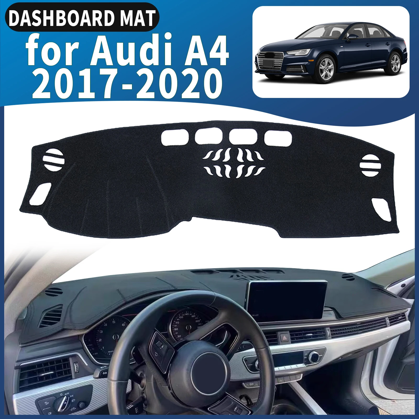 

fit for Audi A4 2020-2017 B9 Avant S4 RS4 Dashmat Dashboard Cover Pad DashMat Sunshade Protective Carpet Car Accessories Leather