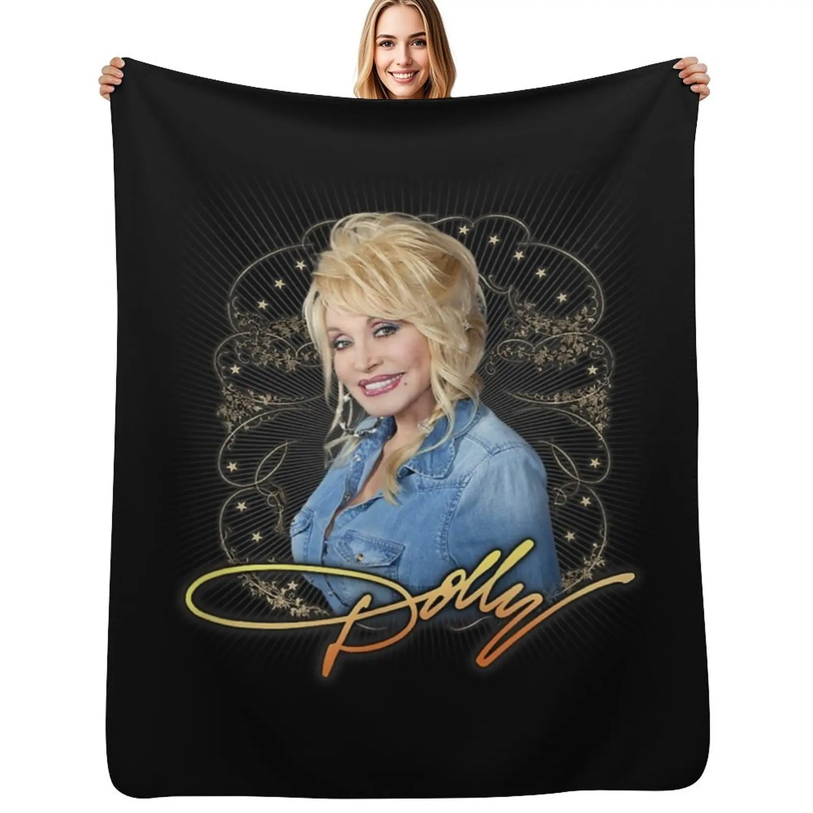 

Dolly Parton Vintage Relaxed Fit Throw Blanket Warm Cozy Throw Blanket for Living Room Couch