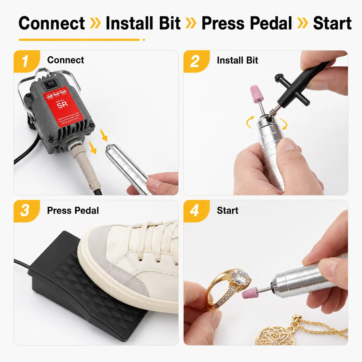 230W Flex-Shaft Jewellery Rotary Tool — product information 4