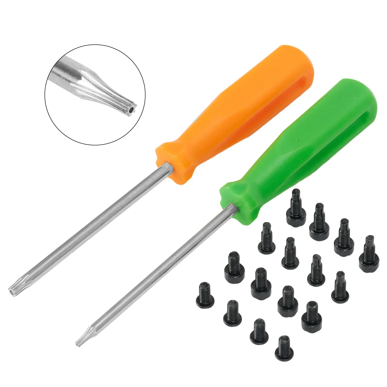 For Ring Doorbell Replacement Screws 16Pcs Including 4 Sizes Long Short Long Short Plus 2 ABS Handle Screwdrivers