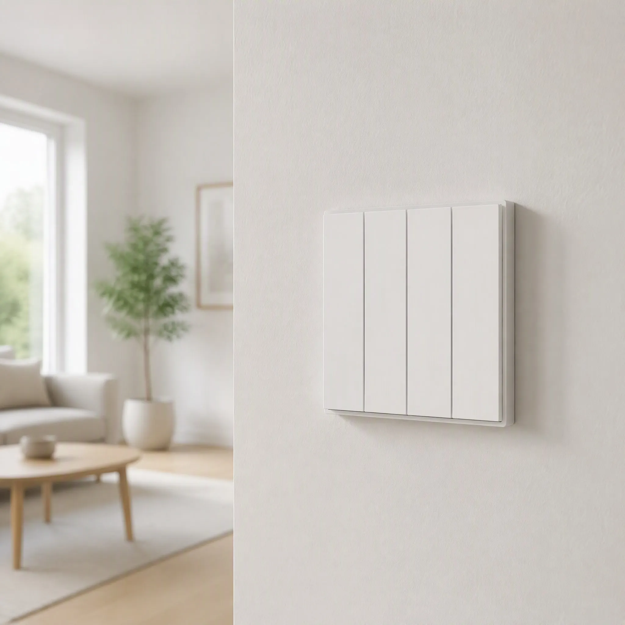 Ultra Thin 86mm Wall Light Switch Nordic Minimalist Design 1-4 Gang 1/2 Way Control for Home Kitchen Bedroom